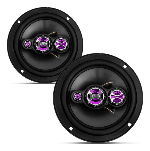 Alto Falante 6 Polegadas 200w Rms Quadriaxial Shutt De Porta Cor Preto