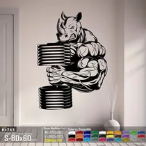 Comprar Vinilos Decorativos Para Gimnasio Mancuerna Con Rinoceronte