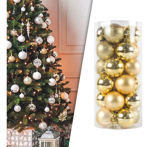 24 Piezas Adornos De Bolas De Navidad Decoraciones De Bolas