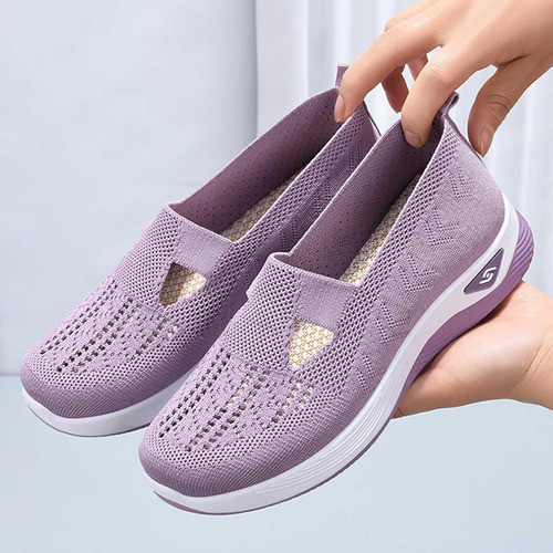 Zapatos De Malla Para Mujer, Transpirables, Informales, Con Suela Suave, Planos, Talla S