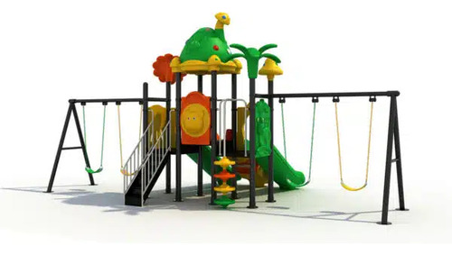 Juego Infantil Champy Green Con 3 Resbaladillas Y Columpios