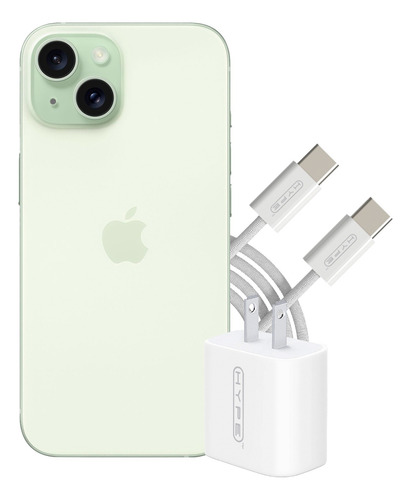 Apple Iphone 15 Vde + Adaptador Corriente Usb-c 25w Con Cabl Verde