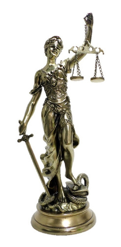 Diosa Dama De La Justicia 38cm Resina Metalizado Abogados