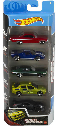 Hot Wheels ® 5 Carros Fast And Furious Rápidos Y Furiosos Ev Multicolor