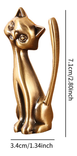 Estátua De Gato Anéis Suporte Anéis Display Sentar Em Pé