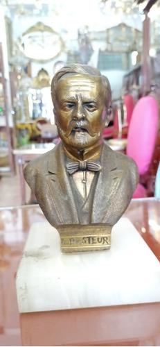 Antigua Figura Busto Luis Pasteur Alto 19cm Excelente N97