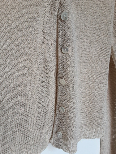 Imagen 6 de 10 de Suéter Esprit Tejido Color Beige Cuello En V, Talla S