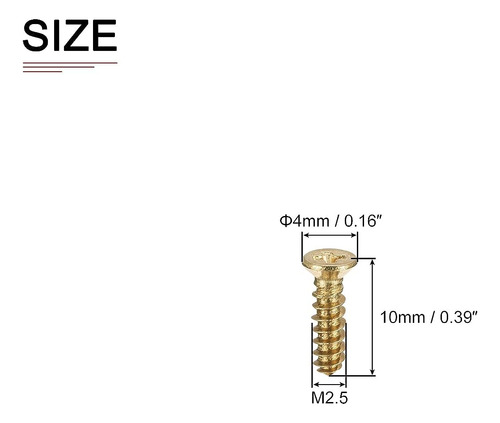 Dtgn M2.5x10 Mm (dxl) Tornillos De Madera De Phillips De Lat