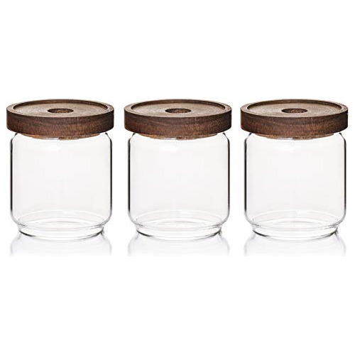 16 Oz Glass Food Storage Jar With Lid(set Of 3),airtigh...
