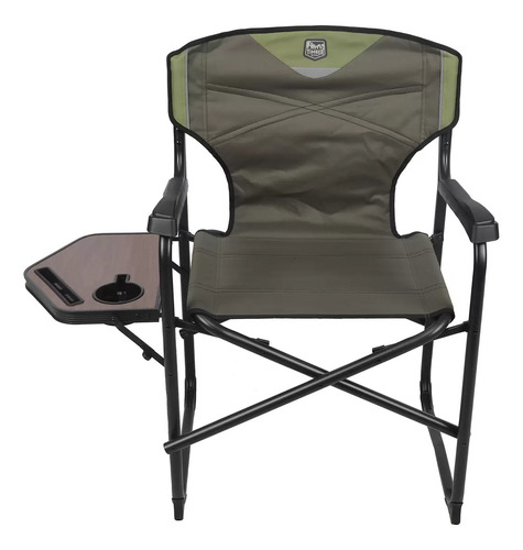 Silla de playa acampar plegable con mesa de apoyo color verde