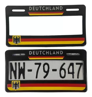 Par De Marcos Portaplacas Emblema Deutschland Alemania Vw