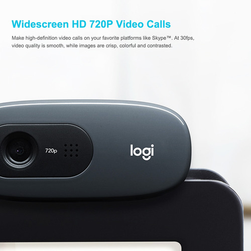 Logitech C270 - Cámara Web Panorámica De Vídeo (720p)