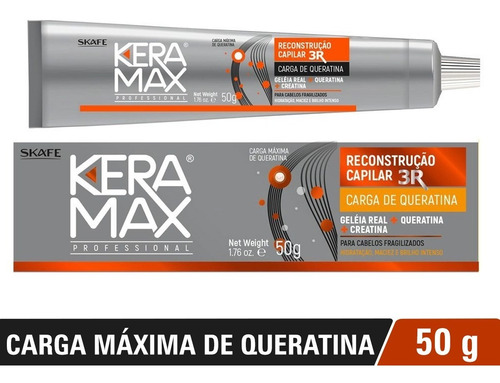 Carga De Queratina Reconstrução Capilar Keramax Skafe 50g