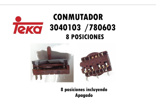 Imagen 3 de 7 de Conmutador Para Hornos Teka 220v 16 Amp.
