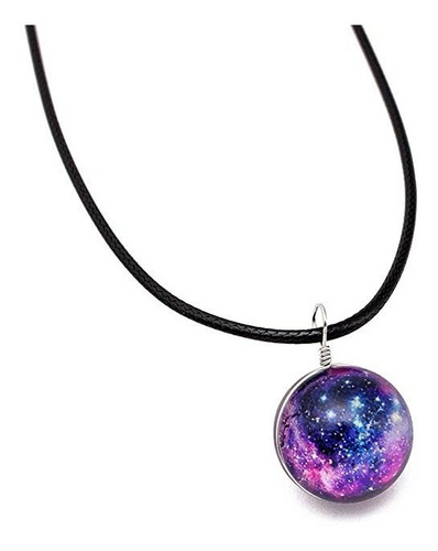 Collar Galaxia Nebulosa Cristal Universo Cosmos Hombre Mujer
