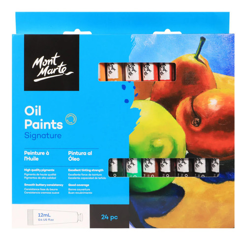 Set De 24 Pinturas Al Óleo Pro En Tubo Mont Marte X 12 Ml