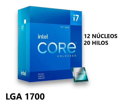 Procesador Intel Core I7-12700kf 3.60 / 5.00ghz 25mb Lga1700