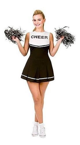 Disfraz Mujer - Cheerleader Black - White Sport Costume Woma