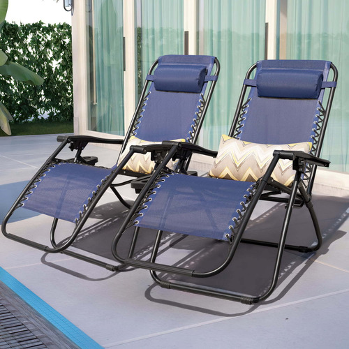 Set X 2 Sillas Reclinables Walnew Para El Aire Libre Con