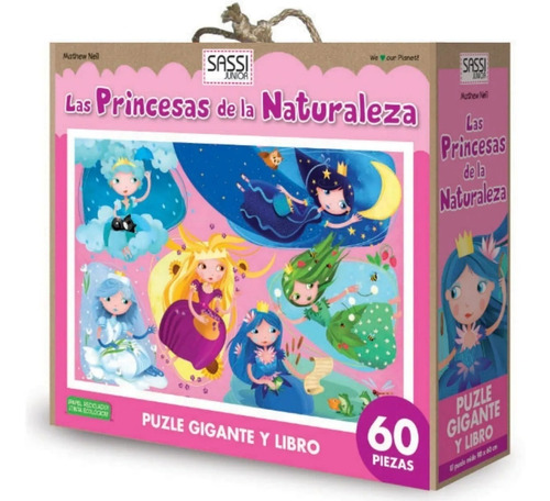 Rompecabezas Puzzle 60pzs + Libro Princesas De La Naturaleza