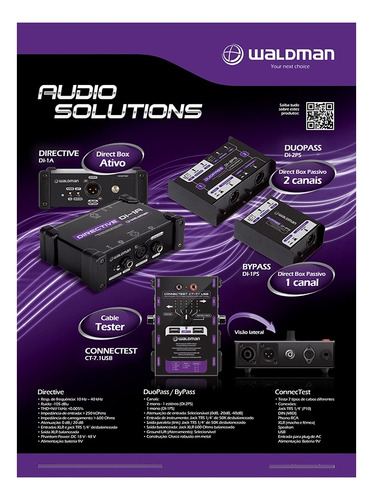 Kit 3 Direct Box Passivo Duplo Waldman Di-2ps 2 Canais