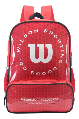 Mochila 16 Espalda Deportivo Gym Escolar Wilson - 65.011088 Color Azul Diseño De La Tela Lisa