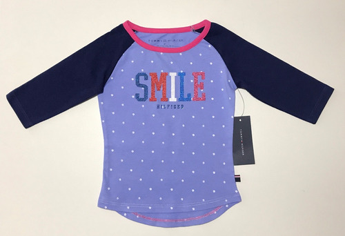 Camiseta Tommy Hilfiger Infantil Manga Longa Tam 2t Meninas