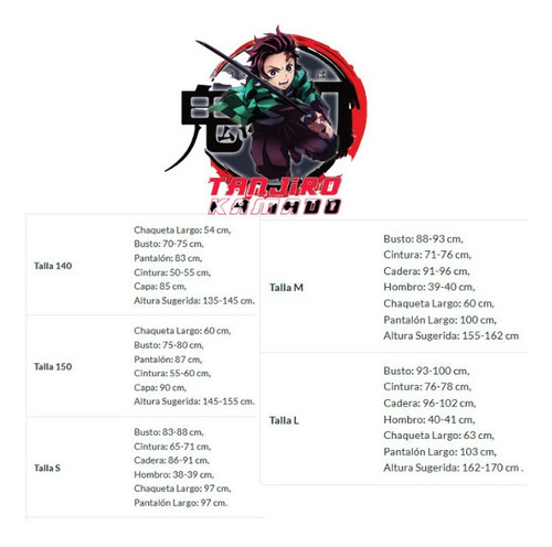 Imagen 4 de 5 de Traje Kimetsu No Yaiba Cosplay Tanjiro Kamado