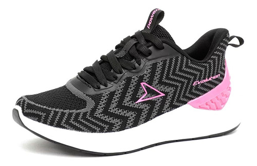 Zapatilla Deportiva Power Walk Evolution Negro/rosa