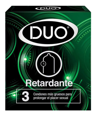 Imagen 1 de 2 de Preservativos Condones Duo Retardante X 3 Caja 9 Unidades 