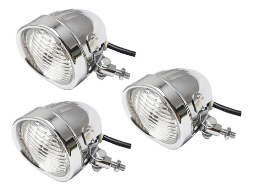 3 X Lente De Tapa Cromada 10 / L Faro Para Chopper Bobber