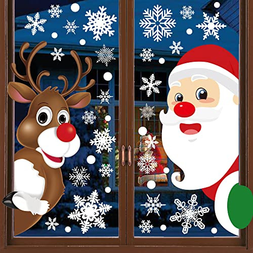 310 Piezas Adhesivos Para Ventanas De Navidad Decoraciones P