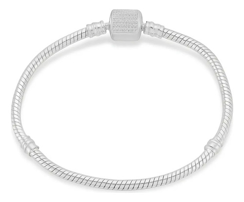Pulseira Berloques Prata 925 Prateado C Brinde Com Garantia Prateado 18 Cm 18 Cm