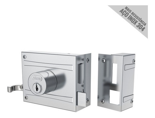 Fechadura Sobrepor Portão Stam 701 /aço Inox /praia/ Litoral
