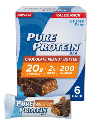 Box Pure Protein Bar - 6 Barras - Chocolate Peanut Butter