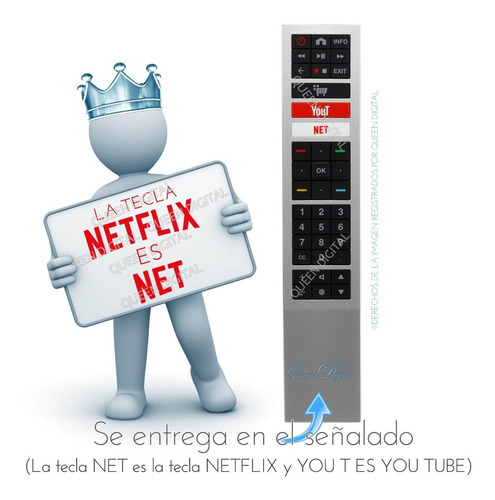 Imagen 2 de 10 de Control Remoto Para Smart Aoc Plateado 4k Netflix You Tube