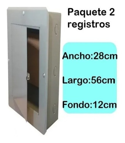 2 Pack Registro Telefónico Alarma 56x28x12cm Caja Resbalón Gris