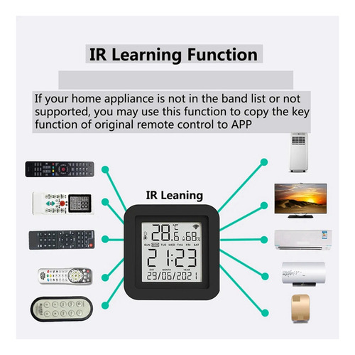 Sensor De Umidade Tuya Wifi Universal Ir Remote Temperature