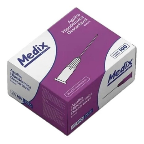Agulha HiPodérmica Descartável Roxa 20x0,55mm 24g C/100