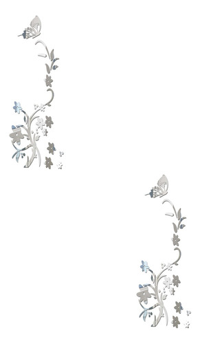 Pegatina De Pared Con Espejo 3d Con Forma De Flor De Ratán,
