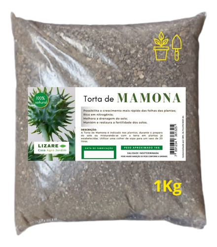 Fertilizante Para Plantas E Frutíferas Torta De Mamona 1kg