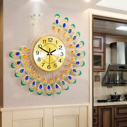 Reloj De Pared 3d Grande Y Exclusivo Con Forma De Pavo Real