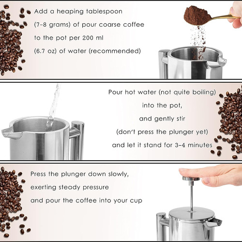 Cafetera Mixpresso, 800 Ml, Acero Inoxidable, Con Prensa