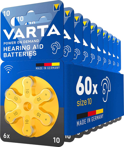 Pilas Para Audifono Varta 10 Origen Aleman Caja Por 60 