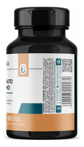 Picolinato De Cromo 60 Cápsulas Nutrasix