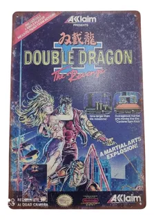 Placa Metalica Retro Double Dragon 2 Nes. Game Fenix.