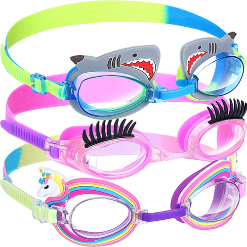Paquete De 3 Gafas Para Niños Para Nadar, Antivaho, A Prueba