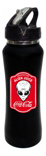 Termo Pitillo Coca Cola Aliens Botilito Negro 650ml 