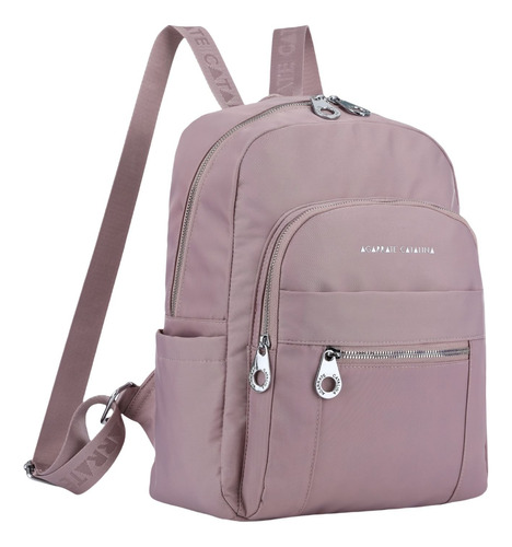 Mochila Odette Agarrate Catalina Rosa Liso