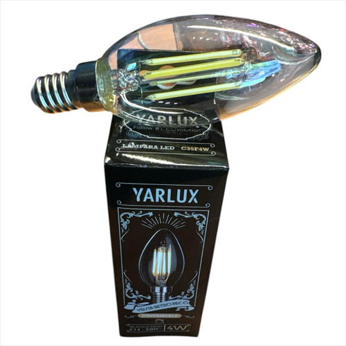 Lámpara Foco Led Velita Retro Deco 4w E14 Yarlux Dimerizable Luz Blanco Frío